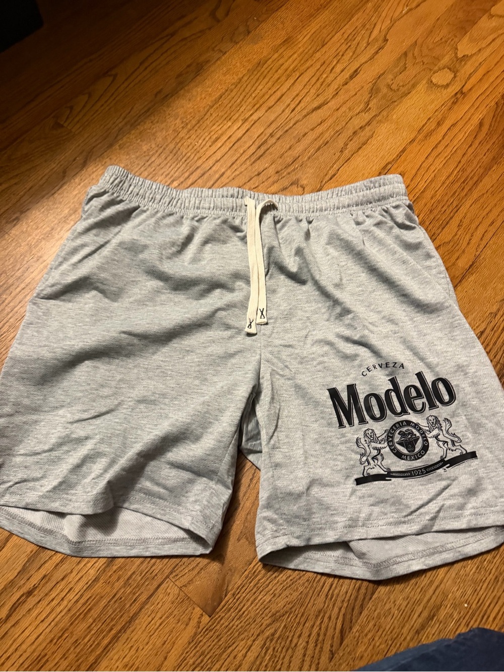 ModelCo Light Gray Athletic Lounge Shorts with Logo